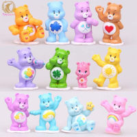 12pcs Rainbow Bear Model Figures Colorful Bear Cake Ornaments For Children Birthday Gifts