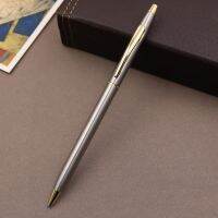 1PCS Metal Signing Pen Stainless Steel Rod Rotating Ballpoint Pen 0.5mm Ballpen School Office Supplies Stationery Ballpoint Pens