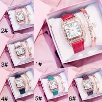 Watches Ladies Casual Leather Band Diamond Quartz Wristwatch Female Clock Watches Jam Tangan Perempuan