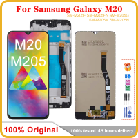 จอ Lcd สำหรับ Samsung Galaxy M20ของแท้6.3 M20 2019 SM-M205 M205F M205G/DS ชิ้นส่วนจอสัมผัสแอลซีดีของเครื่องแปลงดิจิทัลแทนที่