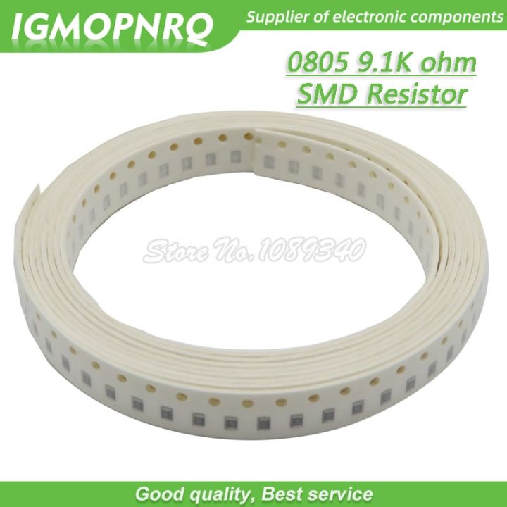 300pcs 0805 SMD Resistor 9.1K ohm Chip Resistor 1/8W 9.1K 9K1 ohms 0805 9.1K