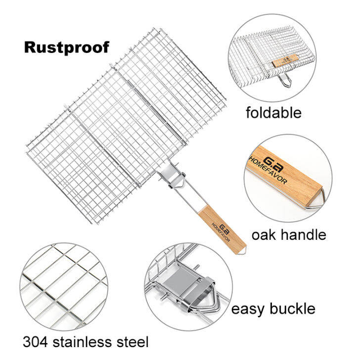 bbq-grilling-basket-304-stainless-steel-rustproof-portable-barbecue-tool-outdoor-grill-accessories-for-steak-chops-vegetable