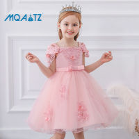 MQATZ One Shoulder Girls Dress Birthday Floral Party Princess Dress Girl Formal Wedding Evening Dress 3-10 Years L5057