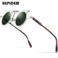 HEPIDEM Acetate แว่นกันแดดโพลาไรซ์ผู้ชาย2022ใหม่ Retro Vintage แว่นตากันแดดขนาดเล็กสำหรับผู้หญิงแว่นตากันแดด9188T