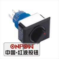 ONPOW 22mm Two position maintain 1NO1NC Ring LED Rectangle Plastic selector Knob switch (LAS1-APJ-11X/21/R/12V) CE  UL  ROHS