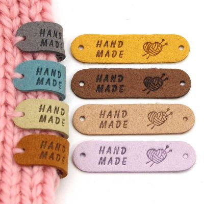 hot！【DT】✜✹  Yarn Tags Colorful Leather Label Hand Made Labels for Sew Hats 20Pcs