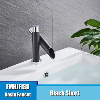 Black Chrome Single Handle Bathroom Basin Faucet Vanity Sink Mixer Tap Modern Washbasin Tap For Bathroom Waterfall