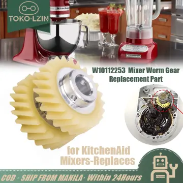 Mixer Drive Worm Gear & Carbon Motor Brushes Replacement Parts For  KitchenAid