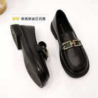 Large base of England wind small leather shoes female 2023 spring new joker soft soles skin restoring ancient ways is han edition work loafers