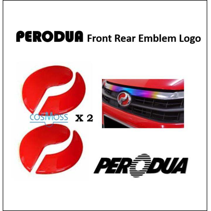 PERODUA AXIA - EMBLEM LOGO - 2PCS (Front & Rear Sticker) | Lazada