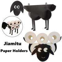 Toilet Paper Holders Wall Mount Sheep Tissue Rack Easy Clean Sheep Shape Cute Punch Free Multipurpose Wc Tissue Storage Racks