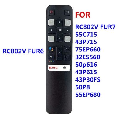 FUR6ใหม่ Original Assistant Voice รีโมทคอนลสำหรับ TCL 55C715 43P715 55EP680 RC802V เปลี่ยน RC802V FMR7