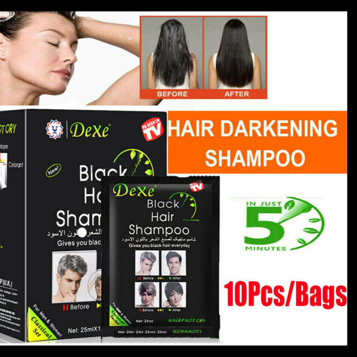 Permanent Black Hair Shampoo Dexe Hair Color Instant Dye 5 Minutes