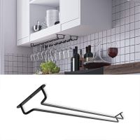 Stemware Wine Glass Hanging Rack with Screws Wall Mount Wine Glass Holder Hanger Storage Organizer for Bar Kitchen