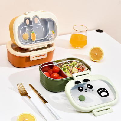 Lunch Box For Kids Stainless Steel Food Storage Leakproof Lunch Container Microwave Food Container Kawaii Cartoon Bento Box
