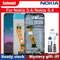 Salmatt จอแอลซีดีต้นฉบับสำหรับ Nokia 3.4 /Nokia 5.4 TA-1333 1340 1337 1328 1325 TA-1288 1285 1283จอแอลซีดีที่มีกรอบจอแสดงผลหน้าจอสัมผัส Digitizer สมัชชาเปลี่ยนสำหรับ Nokia 3.4 5.4หน้าจอแสดงผลด้วยเครื่องมือฟรี