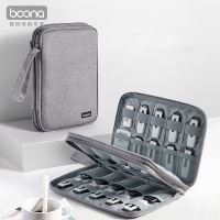 baona Double Layer 40 Slot Flash Drive Disk Storage Bag Waterproof Travel USB Cable Gadget Camera SD Card Game Card Organizer Case