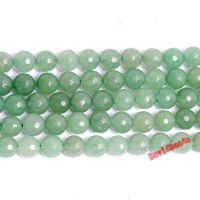 Factory price Natural Stone Faceted Green Aventurine Round Loose Beads 16" Strand 6 8 10 12 MM Pick Size For Jewelry Making Wires  Leads Adapters