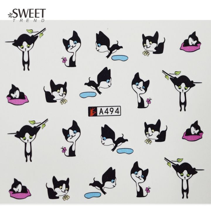 12pcs-3d-cute-cat-pattern-watermark-designs-nail-stickers-water-transfer-decals-beauty-dark-cat-nail-art-decoration