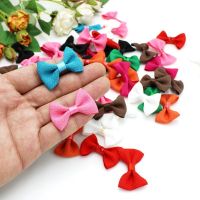 40Pcs/lot Mini Small Pringting Ribbon Bow Pet Bowknot Craft ONLY BOW NO CLIPS DIY Wedding Decor Hair Accessories Gift Wrapping  Bags