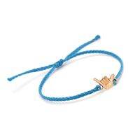 【CW】 Cute Zinc Alloy Shaka Charm Braided Friendship Bracelets Women Men Good Luck Hello Hawaii Gesture Wax Thread Island Surf Jewelry