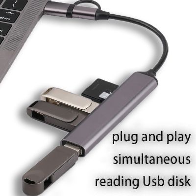USB C HUB USB C kecepatan tinggi Tipe C 3.0 HUB Splitter pembaca kartu Multiport dengan port SD TF untuk Macbook Aksesori komputer HUB baru