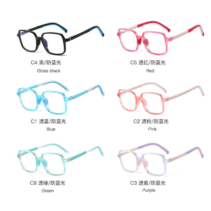 new-kids-glasses-anti-blue-light-lens-tr90-square-teens-prescription-glasses-0-degree-optic-computer-glasses-frame