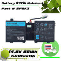 แบตเตอรี่ : Dell battery เกรด Original สำหรับรุ่น Alienware 17 R1 17X M17X-R5 , 18 R1 18X M18X-R3 , Part # 2F8K3