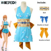 One Piece Anime Cosplay Costume Cat Burglar Nami COS Uniform Film Red Short Kimono Dress Halloween Party Show Performance Wear