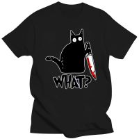 Cat What TShirt men Murderous Cat  Halloween Gift anime T Shirt loose hip hop graphic t shirts 100% aesthetic mens clothing new XS-6XL
