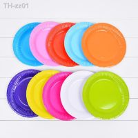 ❁ 10pcs 7 inch solid color disposable paper plate wedding children birthday party disposable color round paper plate tableware
