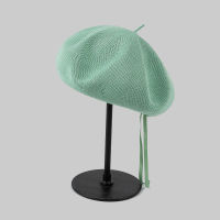 ? 59Cm Plus Size Face-Looking Small Mesh Breathable Beret Female Summer Korean Fashion Dome Knitted Hollow Out Painter Cap