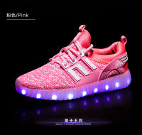 New Kids USB Luminous Sneakers Glowing Children Lights Up Shoes With Led Slippers Girls Illuminated Krasovki Footwear Boys