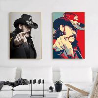 นักร้องนักดนตรีชื่อดัง Lemmy Kilmister โปสเตอร์ภาพวาดผืนผ้าใบตกแต่งวินเทจศิลปะบนผนังโปสเตอร์ห้องนั่งเล่นภาพวาดตกแต่งห้องนอน