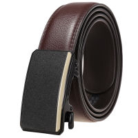 Mens Leather Belt Business Formal Real Cowhide Leather Ratchet Belt High Quality Metal Automatic Buckle For Man