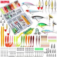 【LZ】∈□  302PCS Fishing Lure Set Kit Soft Hard Tackle Artificial Baits Bionic Bass Carp Trout Minnow Fish Popper Crank Lures for Fishing