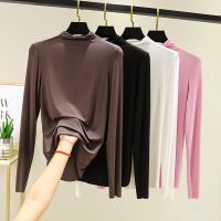 COD dhdfxcz ✨M-5XL✨ ✨M-5XL✨ Autumn Winter Women Long Sleeve Modal Cotton Bottoming Shirt Inner Clothes Muslimah slimming soft white winter Blouse