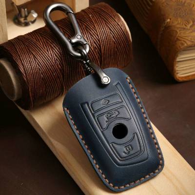 Luxury Leather Car Key Case Cover Fob Keychain Accessories for BMW Series 5 F30 F10 F18 X3 X4 F06 F02 M3 M5 Keyring Holder Bag