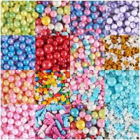 50g Edible Colorful Sugar Beads Pink Cake Decorating DIY Cake Sprinkles Baking Sweet Wedding Cake Decorating Tool Decor Tools