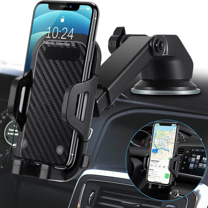 【YIDEA HONGKONG】Carbon Fiber Texture Mobile Phone Holder Car Suction