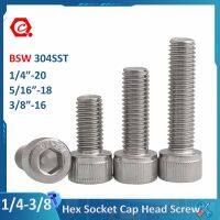 BSW 1/4 -20 5/16 -18 3/8 -16 Sekrup Tutup Kepala Soket Hex Standar Inggris 304 Baut Allen Baja Tahan Karat