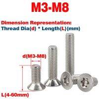 304 SS Countersunk kepala datar Torx sekrup anti-maling dengan M3-M8 kolom