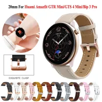 20mm Leather Strap For Huami Amazfit GTR Mini/42/GTS 3 2 4 mini 2e Smart Watchband Amazfit Bip U 3 Pro Rose Gold Buckle Bracelet Straps