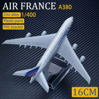 KKMetal เครื่องบินรุ่น1:400 16ซม. Air France A380รุ่น Aviation Airbus จำลองวัสดุโลหะผสมของเล่นเด็ก Decorationq11