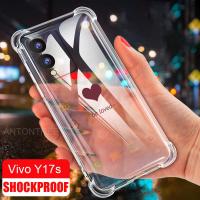 Y17s Vivo ทนทานต่อความรักเคสซิลิโคนใสรูปหัวใจเสริมมุมอากาศทนต่อการตกหล่น