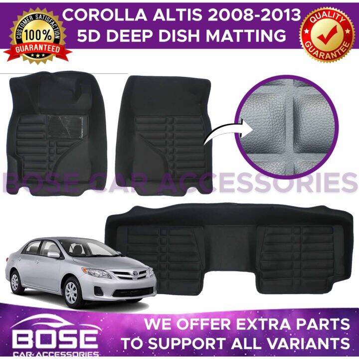 D1Toyota Corolla Altis TPE / 5D Deep Dish 2008 2022 Car Matting Carpet OEM Floor Mat Lazada PH