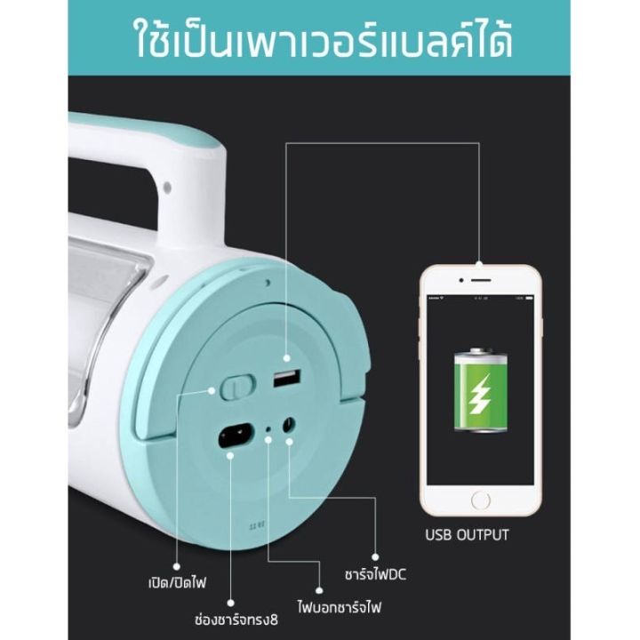 kamisafe-ไฟฉุกเฉินอเนกประสงค์-รุ่น-km-7758-ไฟฉาย-ไฟฉุกเฉิน-ไฟส่องสว่าง-led-ไฟแคมป์ปิ้งพกพา-สามารถใช้เป็นพาวเวอร์แบงค์ได้