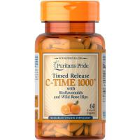 Puritan Pride Vitamin C Time วิตามินซีสำหรับผิวกระจ่างใส 60 เม็ด