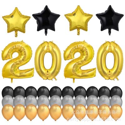 [In stock] สีดำทองสวัสดีปีใหม่ชุดบอลลูน 2022 happy new year ปีใหม่ตกแต่งงานปาร์ตี้ Christmas Gift