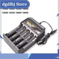 Dgdfhj Shop 4 Slots USB Ports 14500 16340 18350 18650 Li-ion Battery Charger Charging Adapter Independent Lithium-ion Charging Plug